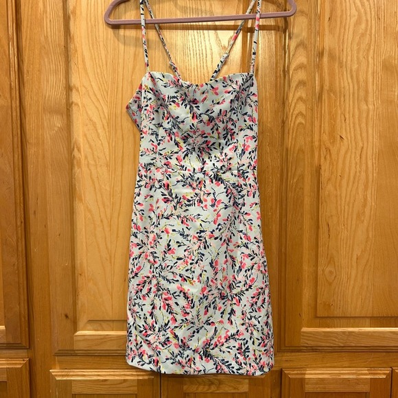 French Connection Nordstrom Rack Dress Floral Mini Light Blue Size 10 - Picture 4 of 14
